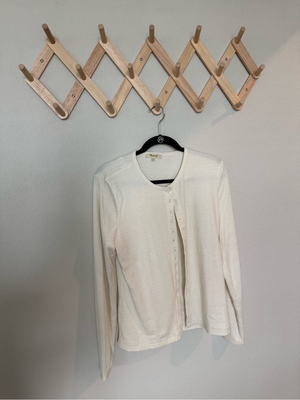 MADEWELL Waffle Knit Cream Cardigan